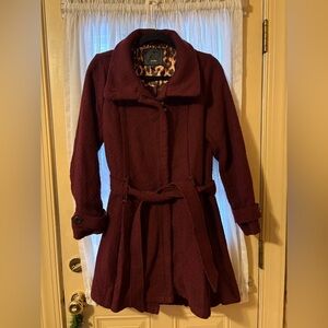 Steve Madden Deep Burgundy Trench Coat